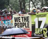 The protesters believe Liberian President Joseph Boakai has failed to keep his promises. By Matthew Jacobs (AFP)