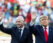US President Donald Trump (R) and FIFA president Gianni Infantino at the 2026 World Cup. By FRANCK FIFE (AFP)