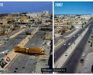 Tripoli Street in Misrata, photographed in 2007 and again in 2011. There is nothing freedom loving or humanitarian about what happened here.