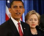 Barac Obama and Hillary Clinton