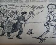 Political cartoon appearing the day after Nkrumahs overthrow