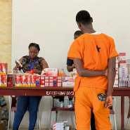 An inmate receiving medical care
