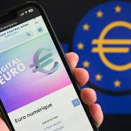 A European Central Bank web page about the digital euro displayed on a smartphone, Brussels, 10 February. - AFP - NICOLAS TUCAT