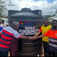 Hon. Ignatius Afrifa Provides Borehole and Polytank to Samreboi Flood Victims