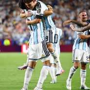 Argentinas Julian Alvarez celebrates scoring their second goal. - Agustin Marcarian, Reuters