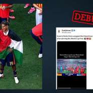 At left is an AI-generated image of footballer Lamine Yamal. At right is an image of his teammate Pedro Porro that has been incorrectly interpreted. -  Observers