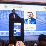 Governor of the Bank of Ghana (BoG), Dr Johnson Asiama addressing participants