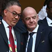 Getty ImagesImage caption: Fouzi Lekjaa (left) with Fifa president Gianni Infantino during this summers World Cup, which was co-hosted by the USA, Canada and Mexico