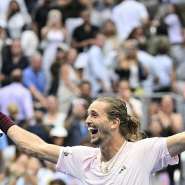 Germanys Alexander Zverev celebrates his victory over Ben Shelton in the US Open final - ANGELA WEISS, AFP