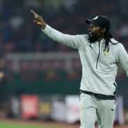 Senegal coach Aliou Cisse instructs his team during the Africa Cup of Nations final against Egypt in Yaounde on February 6, 2022..  By Kenzo TRIBOUILLARD AFP