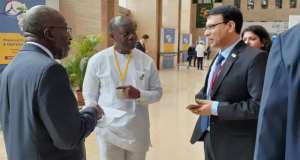 Finance minister Ken Ofori-Atta engaging some participants at the meeting