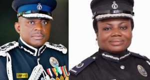 :Inspector-General of Police, David Asante Apeatu (L) and Director-General of Criminal Investigations Department, Maame Yaa Tiwaa Addo-Danquah
