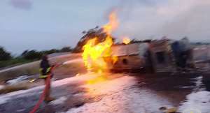 One dead after diesel tanker bursts into flames at Asutuare Junction