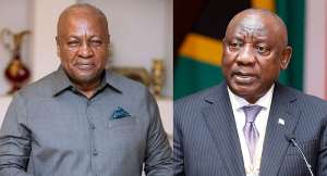 Ghana President John Dramani Mahama and South African President Cyril Ramaphosa