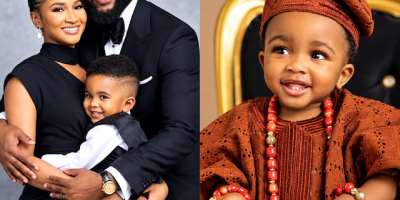 Adesua Etomi And Banky W Celebrate Son Hezekiah At 2