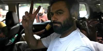 Cockroach Janta Party (CJP) founder Abhijeet Dipke leaves detention after the special executive magistrate ordered his release in New Delhi on October 17, 2026. -  Arun Sankar, AFP