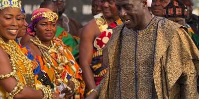 Captaine Smart, traditional rulers cut sod for 23rd teachers quarters in Gomoa West