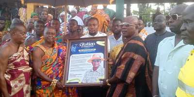 Atronie residents honour Alexiboam for helping to end 30-year chieftaincy dispute
