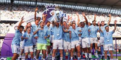 Man City win record fourth English title in a row as Foden scores twice