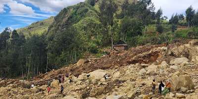 The massive landslide that occurred in Yambali village, Enga Province is among the deadliest disasters to strike Papua New Guinea in recent times. Photo: IOM 2024