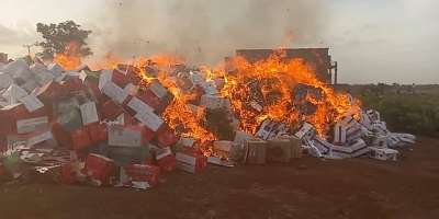 Seized tobacco products destroyed in Tamale