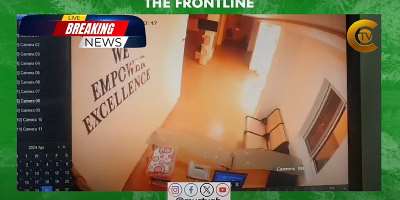 On April 25, a group of unidentified men firebombed Class Media Group's office, in the Labone district of Ghanas capital Accra, and fled the scene. Screenshot My C TVYouTube