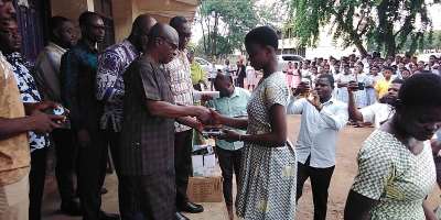 MCE Presenting Mathematical set to some of the candidates