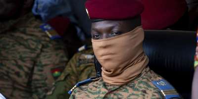 Burkina Faso junta leader Ibrahim Traore participates in a ceremony in Ouagadougou, Oct. 15, 2022. -  Kilaye Bationo, AP