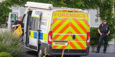 Police outside the house of former MP Ann Widdecombe, in Haytor, England, Friday July 10, 2026, after she was found dead in her home on Thursday with serious injuries. -  Matt Keeble, PA via AP
