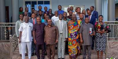 Prof. Samuel Ato Duncan in a group photograph with members of Parliamentary Select Committee on Health