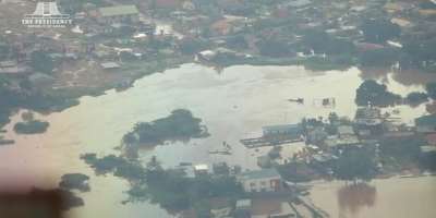 Where water settled, families watched familiar neighbourhoods disappear. Photo: The Presidency, Republic of Ghana