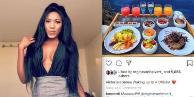 BUSTED: Victoria Lebene in 'Hot Fire'  on Instagram about her hooneymoon photos.