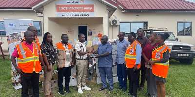 World Vision Ghana donates relief supplies to flood victims in Agortime-Ziope