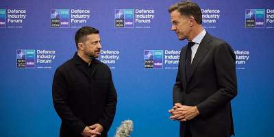 Ukrainian President Volodymyr Zelensky meets with NATOs Secretary General Mark Rutte at a summit in Turkey on July 7, 2026. -  AFP