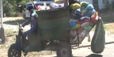 Motorbike for door to door waste collection 5 Electronic bike for door to door waste
