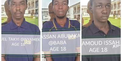 Kumasi: Three 18-year-old armed robbers jailed 10 years each