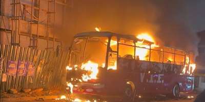 VIP Jeoun coach catches fire at Abuakwa station