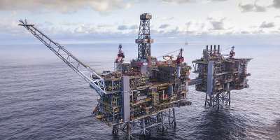 A handout picture taken on March 9, 2018, released by BP, shows an oil platform in the Clair Ridge oilfield in the North Sea -  Stuart Conway, AFP