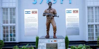 This monument honors the late Yoni Netanyahu, brother of Israeli Prime Minister Benjamin Netanyahu, at the old terminal of Entebbe International Airport in Entebbe, Uganda, here as unveiled on 1 August, 2026. - Uganda Peoples Defence Forces P - Uganda Peoples Defence Forces P