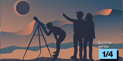 Jared Khos family, originally from Singapore, has been traveling the globe to chase eclipses for the last 20 years. -  Studio graphique FMM