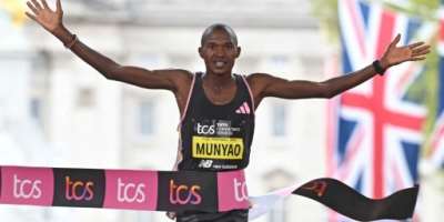 Alexander Mutiso Munyao won his first major marathon in Lond at the age of 27.  By JUSTIN TALLIS AFPFile