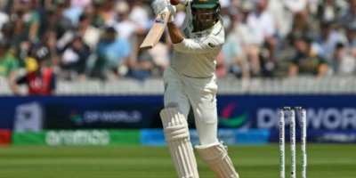 Australias Mitchell Starc drives during his 58 not out against South Africa in the WTC final at Lords.  By Glyn KIRK (AFP)