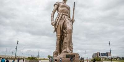 Benin's government has put up a statue to represent the historic female warriors known as the Amazones of Dahomey.  By Yanick Folly AFP