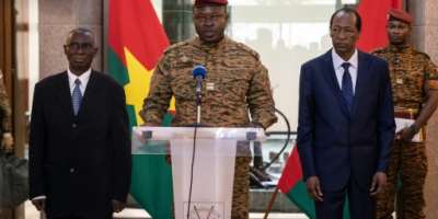 Burkina Faso junta leader Lieutenant-Colonel Paul-Henri Sandaogo Damiba C has taken over the role of defence minister as well.  By OLYMPIA DE MAISMONT AFPFile