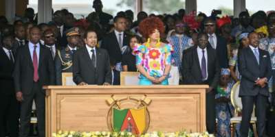 Cameroons President Paul Biya (CL) and First Lady Chantal Biya (CR) left June 7 for a short, private stay in Europe.  By Alberto PIZZOLI (AFP)