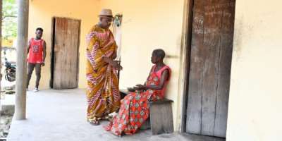 Camille Kouassi Assi, C chief of leprosy village Duquesne-Cremone in Ivory Coast.  By Issouf SANOGO AFP