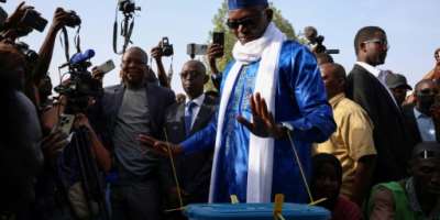 Chad's transitional prime minister and presidential candidate Succes Masra  casting his ballot on Monday  in N'Djamena.  By Joris Bolomey AFPFile
