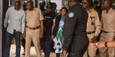 Former Liberian vice president Jewel Howard-Taylor (C) is accused of involvement in the drug trade.  By Matthew Jacobs (AFP)