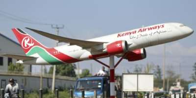 Kenya Airways said revenue surged in 2023 largely because of a jump in passenger numbers.  By Tony KARUMBA AFPFile