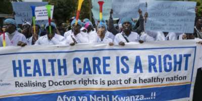 Kenyan doctors have been on strike since mid-March.  By SIMON MAINA AFPFile